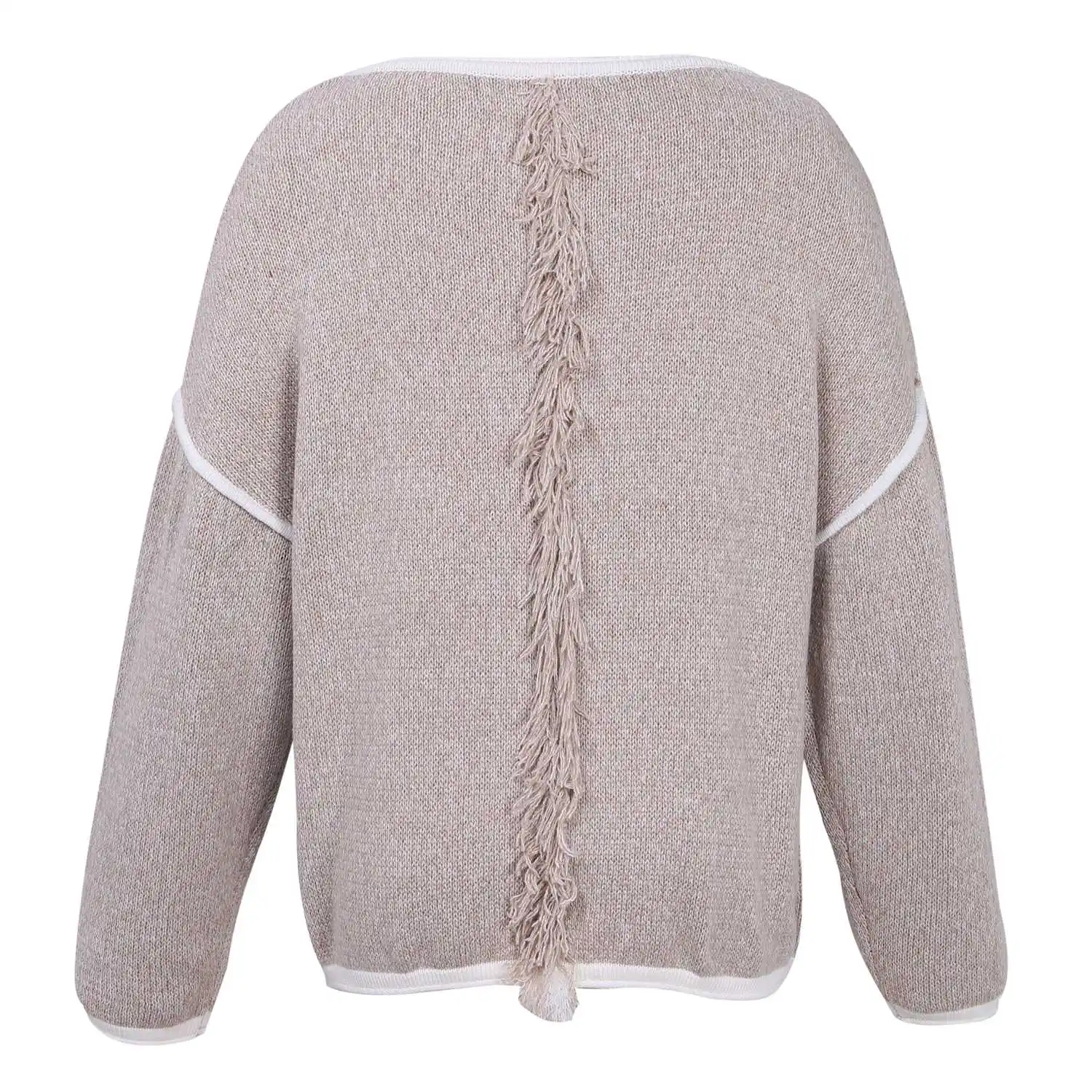 

Women'S Fashion Solid Color Round Neck Loose Casual Long Sleeve Knit Sweater