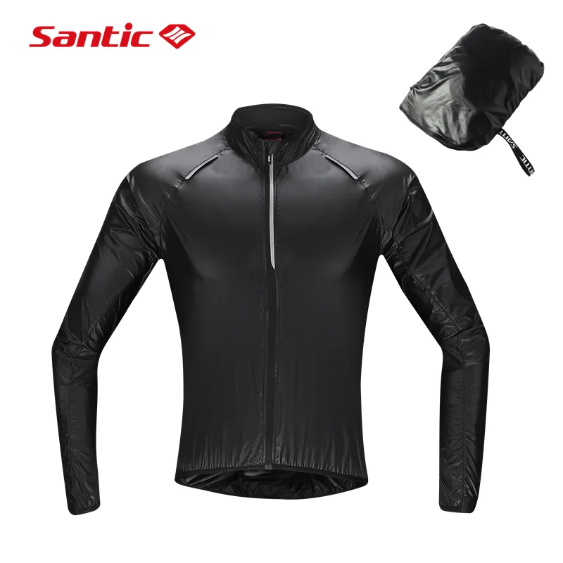 Santic Cycling Jacket Men Cycling Skin Coat Windproof Small Rain Sun Protection Clothing Bicycle Road Bike Long Sleeved Jersey