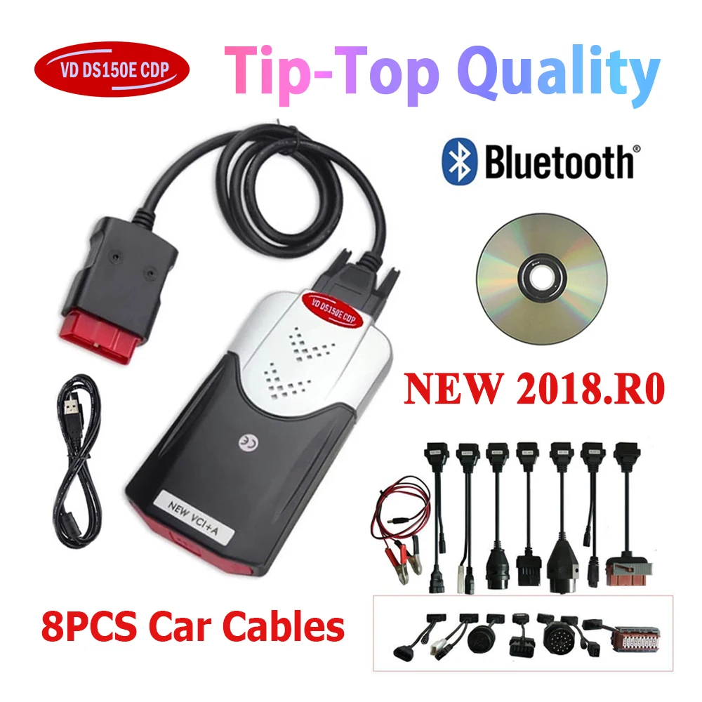 Новинка 2021 г. новинка 2018 R0 2017.R3 генератор ключей vci vd ds150e cdp с bluetooth для сканера delicht