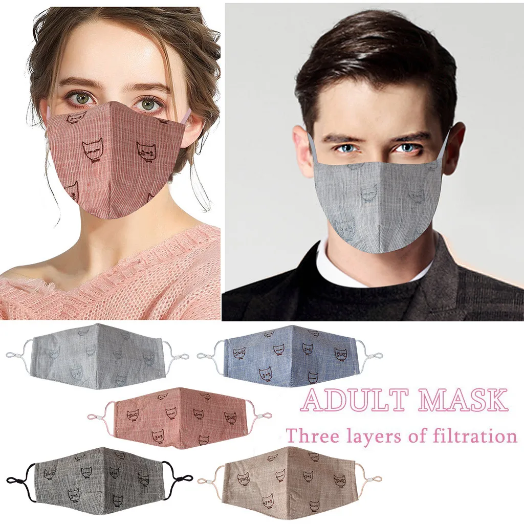 

5PCS Adult Respiratory Mask Unisex Outdoor Protect Mask Anti-Fog Washable Safety Reusable Face Mask mascara facial lavable A40