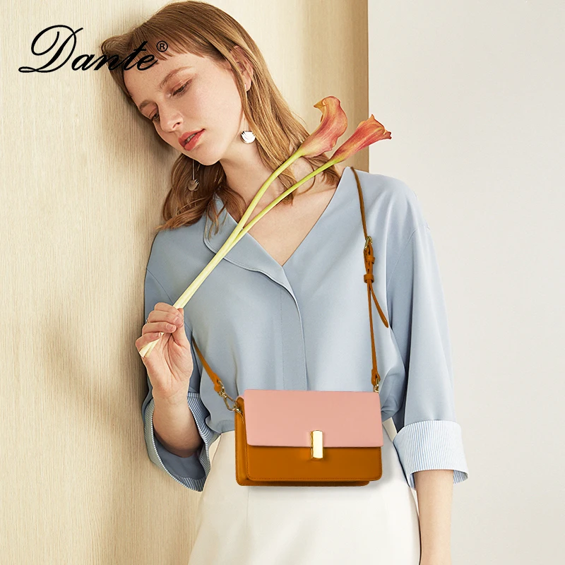 Женские сумки через плечо Dante красивые на одно из искусственной кожи со вставками