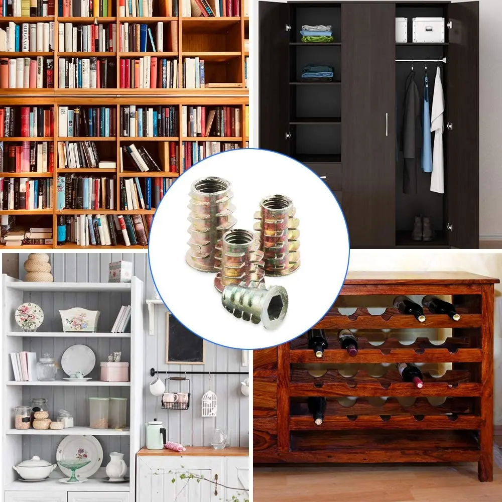 110 шт. резьбовые гайки из цинкового сплава для мебели|Резьбовые вставки| |