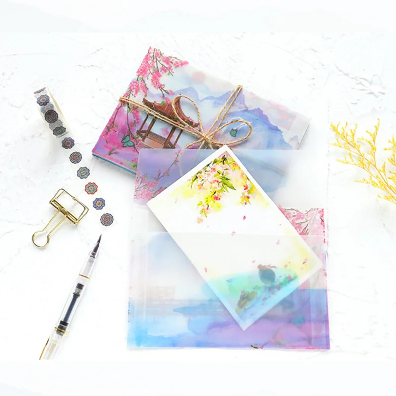 5 шт. бумажные конверты в китайском стиле | Канцтовары для офиса и дома
