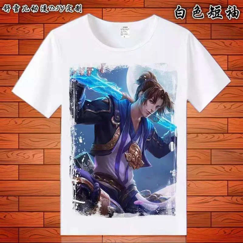 

Parent-Child Outfit Fashion Couple Streetwear Summer Tops Famous Mobile Games Honor of Kings Tees Chinese Retro Print T-Shirt