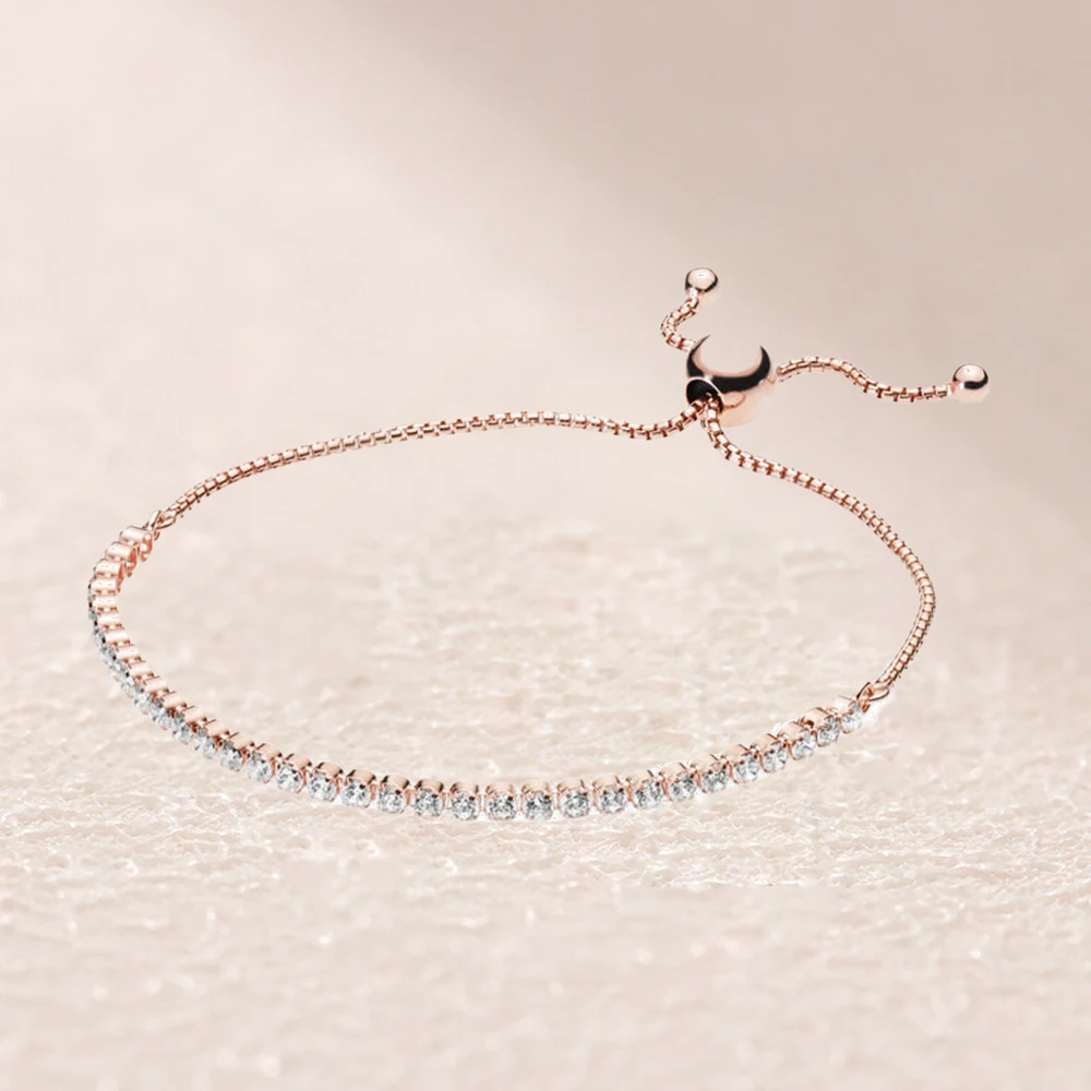 

580524CZ ROSE SPARKLING STRAND BRACELET