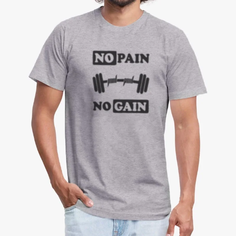 

2021 Summer Streetwear Print T Shirts for Men O-neck Short Sleeve Funny Keep Fit No Pain No Gain Graphic Fashion Casual Men Tees