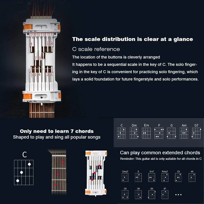 

Guitar Chord Aid Guitar Beginner Learning Assistant Teaching System Finger Power Device Guitar Chords Guitar Accessories