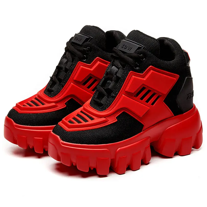 Женские кроссовки дышащие на платформе и танкетке теннисные высоком каблуке