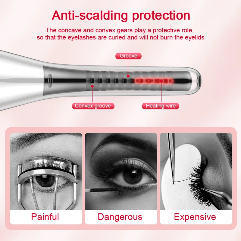 

AmazeFan Eyelash Curler USB Rechargeable Electric Heated Eyelash Curler Long Lasting ceramic inner LCD 3D Heated Eyelash Curler
