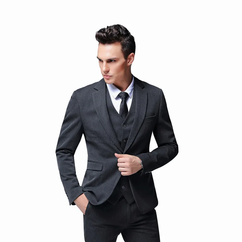 

winter of 2020 the new pure color man han edition cultivate morality business casual wedding dress a three-piece suit