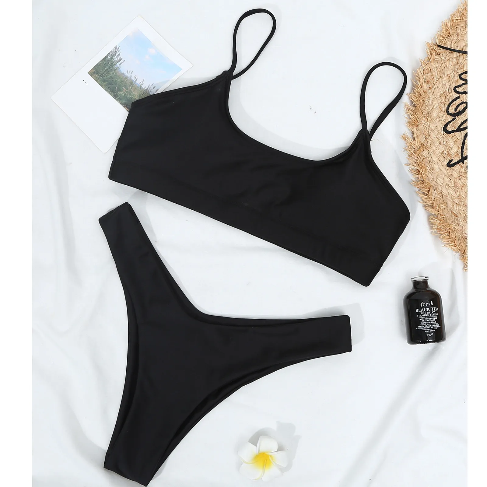 Сексуальная пляжная одежда Женский однотонный сексуальный цвет без стальной