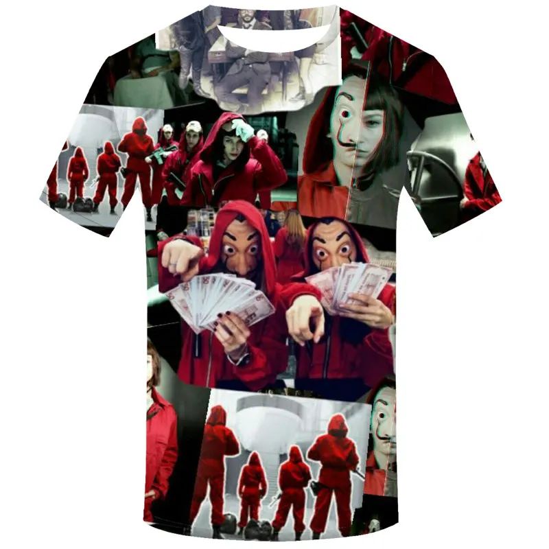 Movie Money Heist The House of Papel Футболка мужская забавная футболка с 3D принтом из Берлина мужская одежда летние топы футболки - Цвет: DMY971