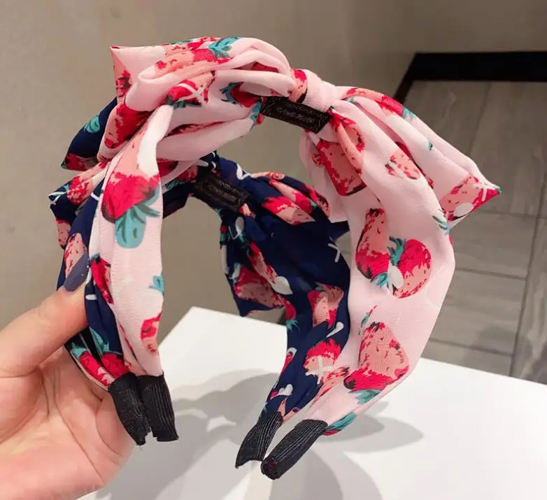 

super fairy Korean sweet bow Japanese girl cute strawberry press hairband