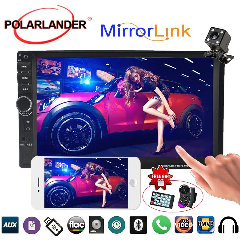 Автомагнитола 2 Din 7021B с поддержкой Bluetooth DVR камерой заднего вида аудио стерео