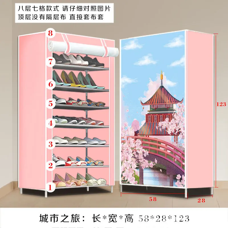 Простой стеллаж для обуви обувница простой мульти-Слои сборки 8-этажных бытовой