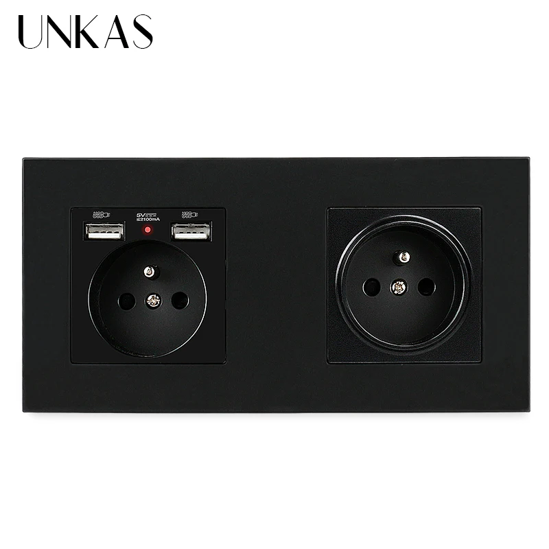 UNKAS пластиковая панель 1 клавиша французская стандартная настенная розетка +