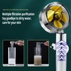 Насадка для душа с турбонаддувом, регулируемая Распылительная насадка высокого давления, поворот на 360 градусов, экономия воды, набор аксессуаров для ванной комнаты