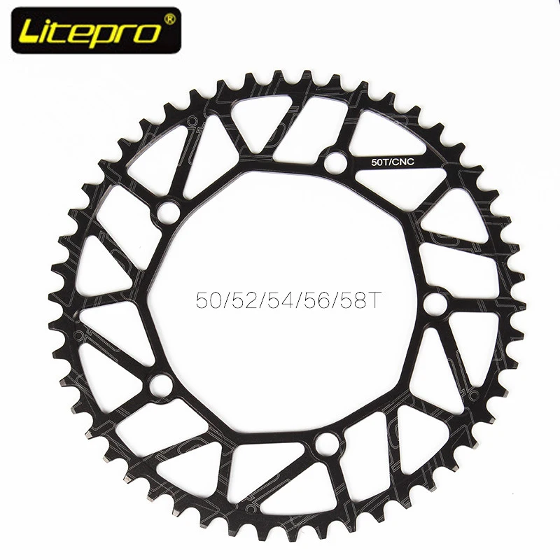 

Litepro 130BCD 9 10 11 Speed Hollow CNC Alloy Single Disc Chain Wheel Road Folding Bike Chain Wheel 50/52/54/56/58 T Chain ring