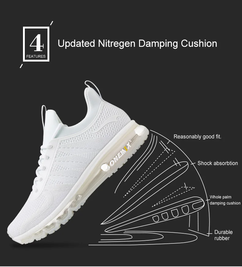 Мужские кроссовки с воздушной подушкой ONEMIX Оригинальные черные