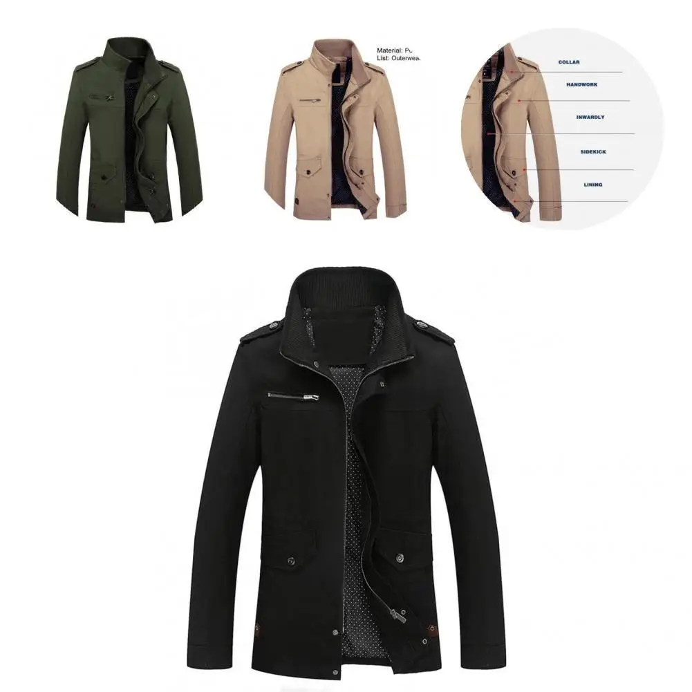 

Autumn Coat Stand Collar Casual Men Jacket Stylish Leisure Men Autumn Short Coat