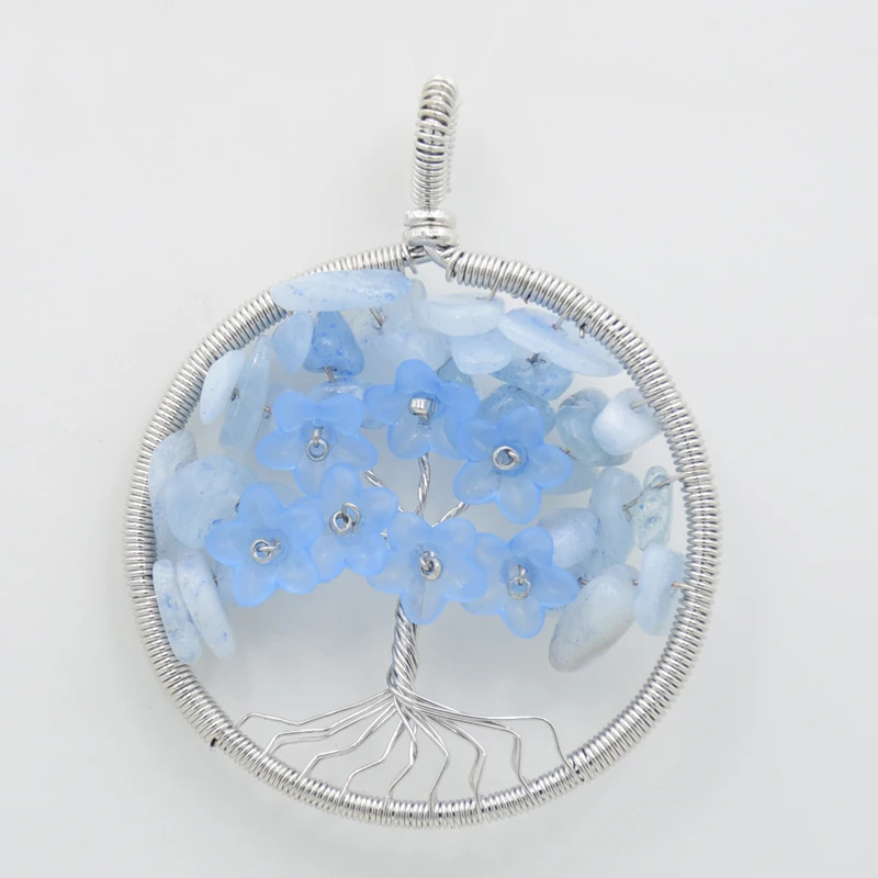 Новое Женское Ожерелье с кулоном в виде дерева жизни натуральные камни кристалл