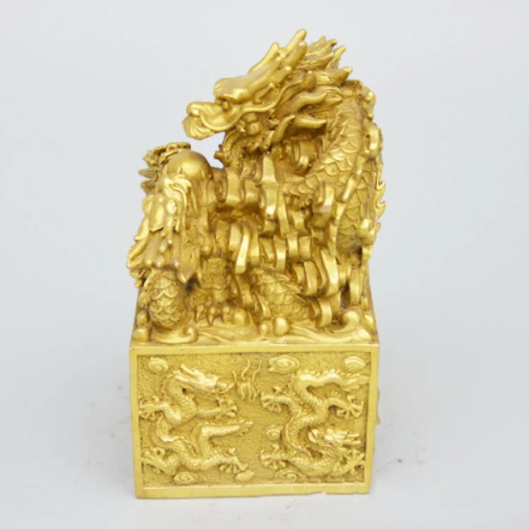 

LAOJUNLU Archaize Pure Copper Nine Chinese Dragons Gold Ornaments Official Transport