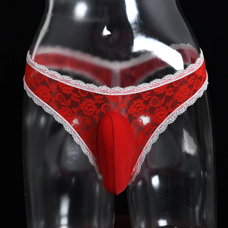 Мужское нижнее белье прозрачные кружевные трусики с низкой посадкой | Трусы и