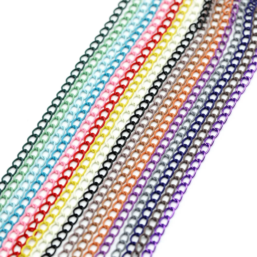 Металлические цепи 2 м/лот разноцветная Соединительная цепочка комбинированная