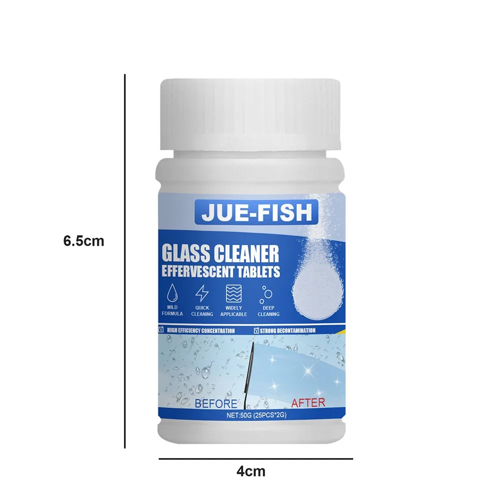 

Windshield Glass Wiper Effervescent Sheet 50g（25pcs）/100g（50pcs) Cleaning Solid