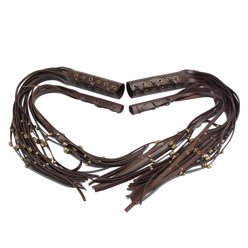 22 мм 25 мотоциклетные ручки рычаг Крышка бронзовая кожа череп кисточкой руль