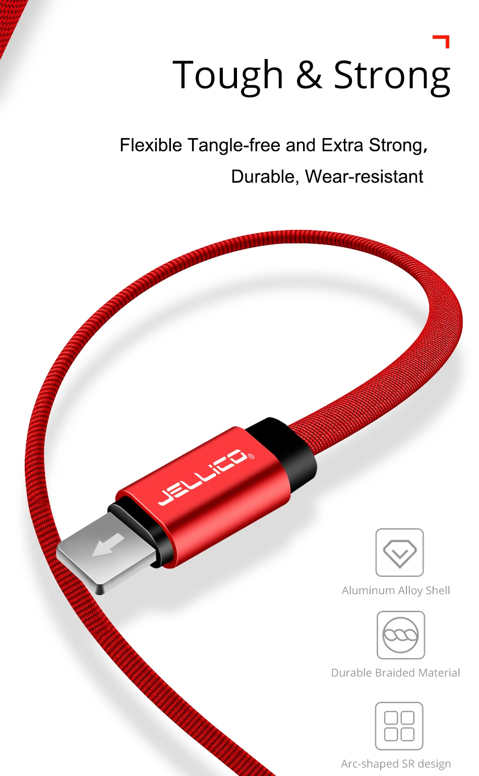 Jellico 1 м Micro Lightning type C USB кабель для быстрой зарядки для iPhone Xiaomi huawei кабель для передачи данных для мобильного телефона для usb type-C