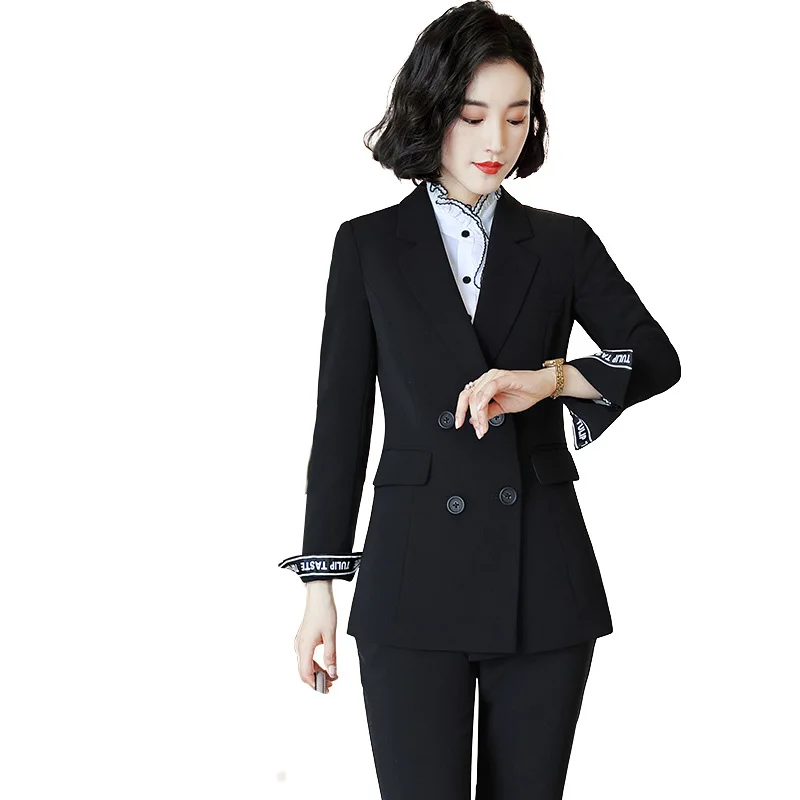 Женские Брючные костюмы больших размеров официальный белый блейзер с длинным