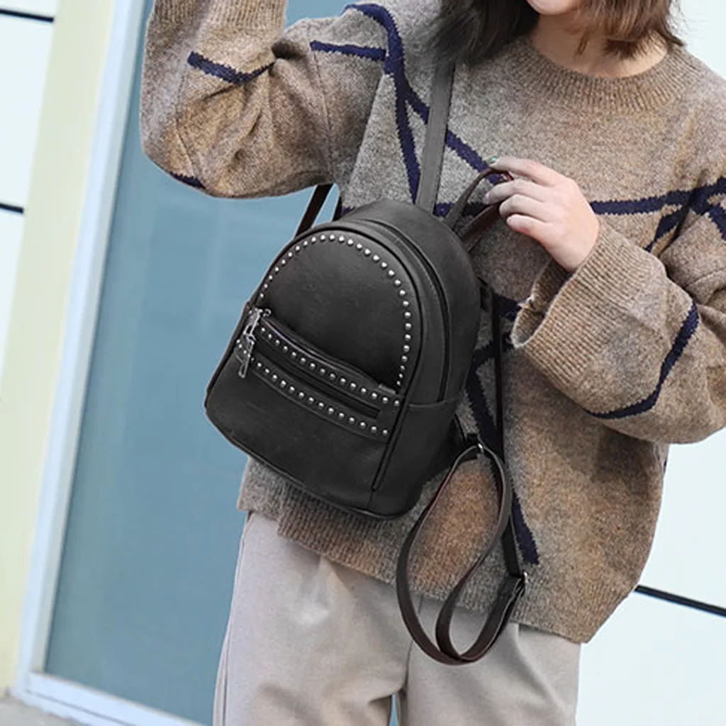 Мини-рюкзак модная школьная сумка женский кожаный рюкзак для ноутбука ретро
