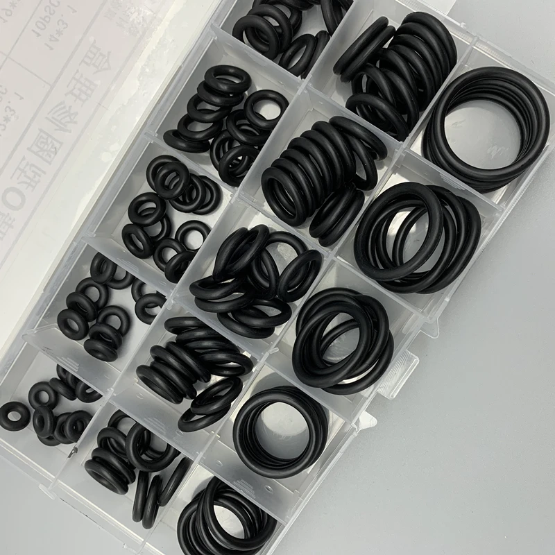 

125pcs/ Box O Ring Rubber Thickness 3.1mm Assortment Black O-Ring Seals Set Nitrile Washers High Quality For Car Gasket