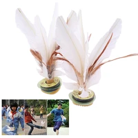 2pc china jianzi footbal foot kick handwheel fancy goose feather shuttlecock fitness entertainment for physical exercise