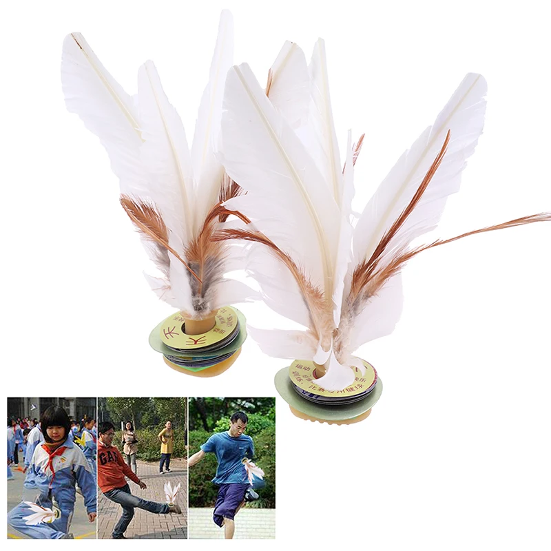 2pc China Jianzi Footbal Foot Kick Handwheel Fancy Goose Feather Shuttlecock Fitness Entertainment For Physical Exercise | Спорт и
