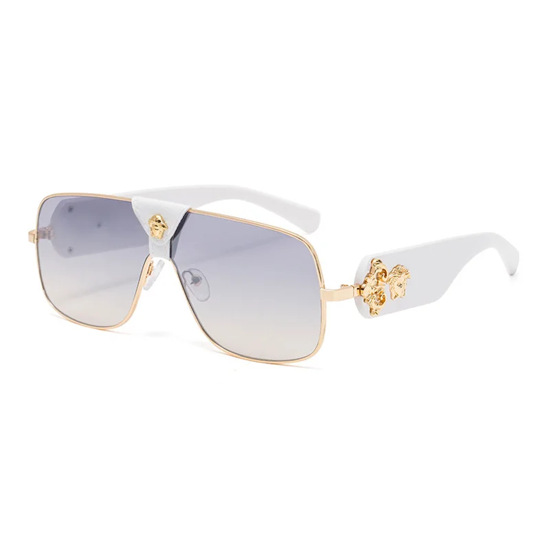 

2020 Vintage Pilot Sunglasses Women Luxury Brand Designer Gradient Sun Glasses Metal Leather Decorative Ladies Shades Sunglass