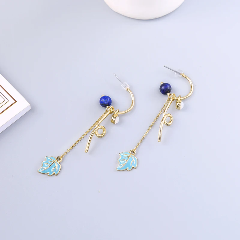 Модные Новое поступление серьги для женщин длинные натуральный камень эмаль