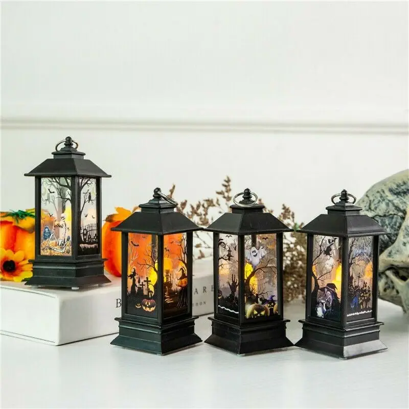 Хэллоуин винтажный Фонарь Подвесные Украшения для вечеринки светодиодный
