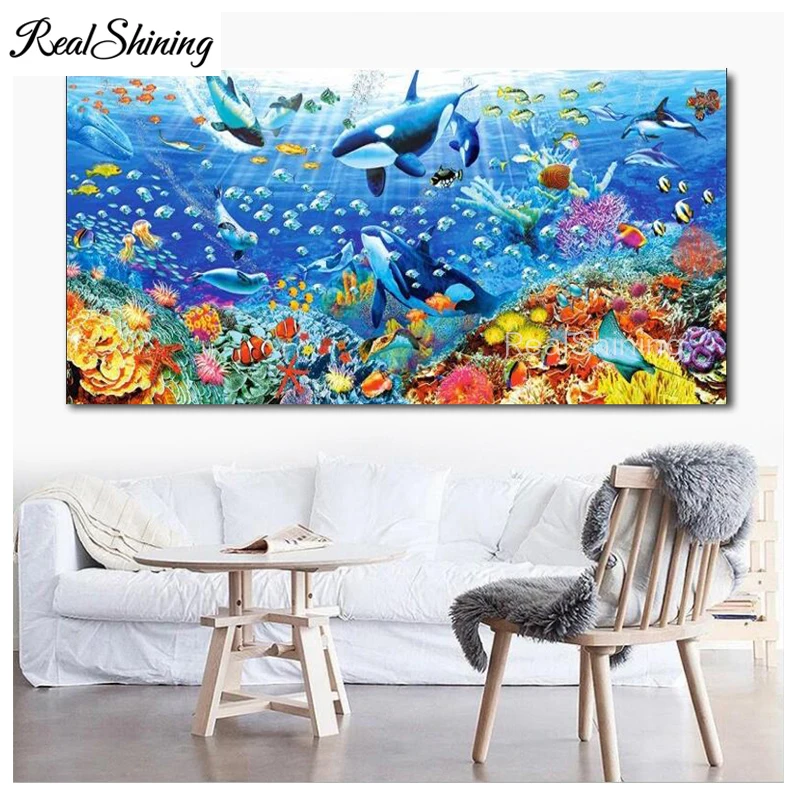 Мозаичная картина пазл Морской мир модель FS6823|Алмазная мозаика и вышивка| |