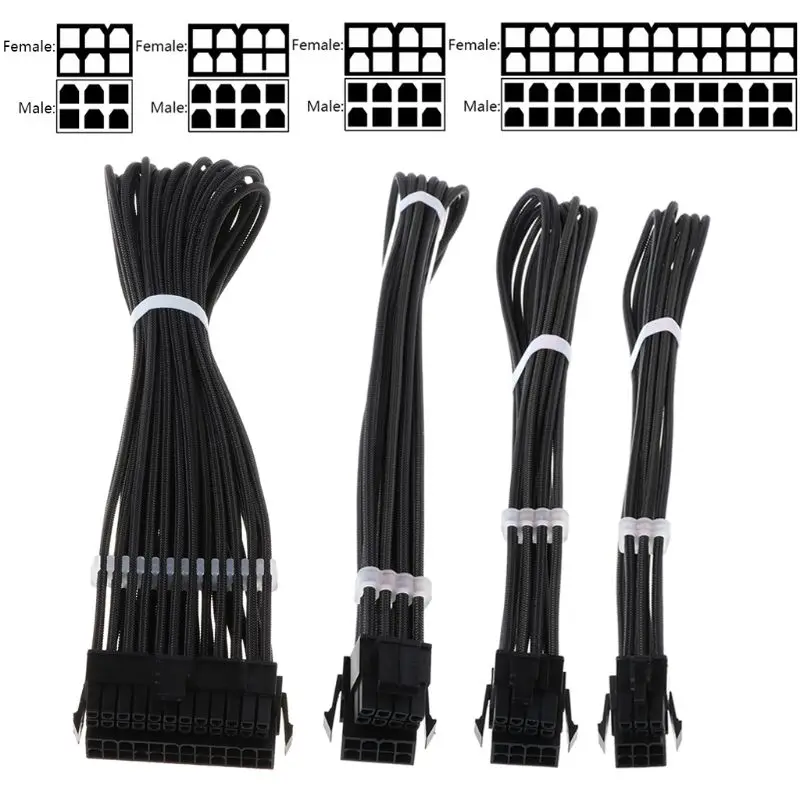 Удлинительный кабель ATX 24Pin 1 шт. EPS 4 + 4Pin PCIE 6 2Pin PCI-E 6Pin для ПК компьютера C26 |
