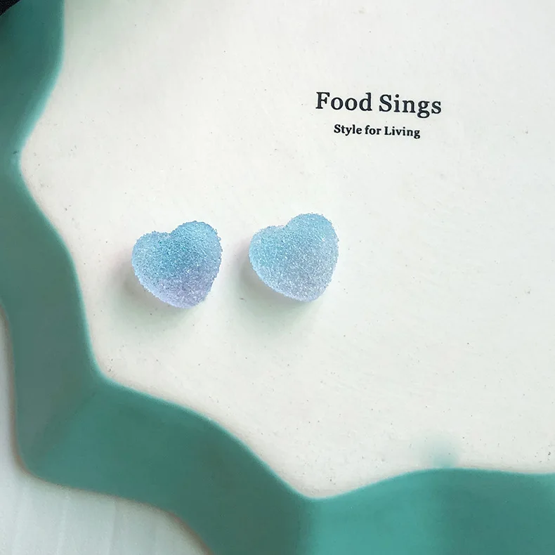 2019 новый градиент очаровательный карамельный цвет сердце серьги гвоздики для