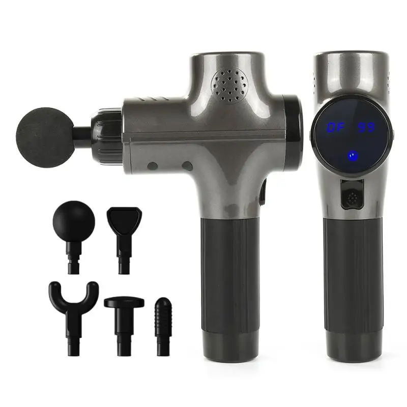 

5 Heads Fascia Gun Electric Silent Massage Gun Handheld Deep Tissue Muscle Relaxation Massager Fitness Beauty Health Care Tool