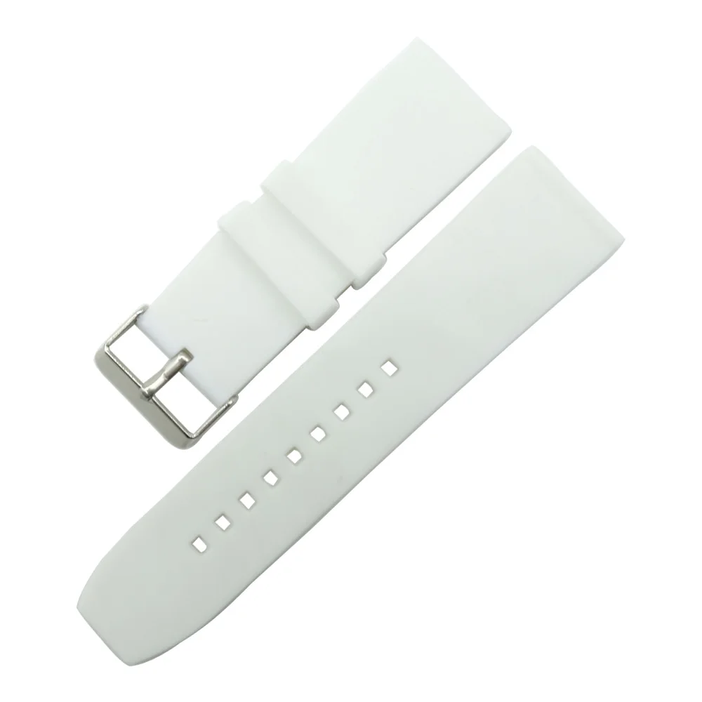 Ремешок силиконовый для часов резиновый черный спортивный браслет наручных 16 18 20