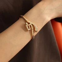 statement gold punk fashion coiled snake spiral bangle bracelet girls men jewelry for women party animal opening barcelets