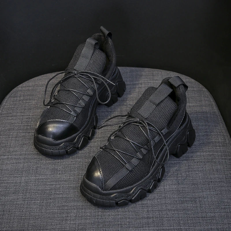 D98black YRRFUOT/модная обувь для женщин; удобная обувь на шнуровке; женская Вулканизированная обувь; zapatillas mujer; коллекция года; женские кроссовки - Цвет: D98black