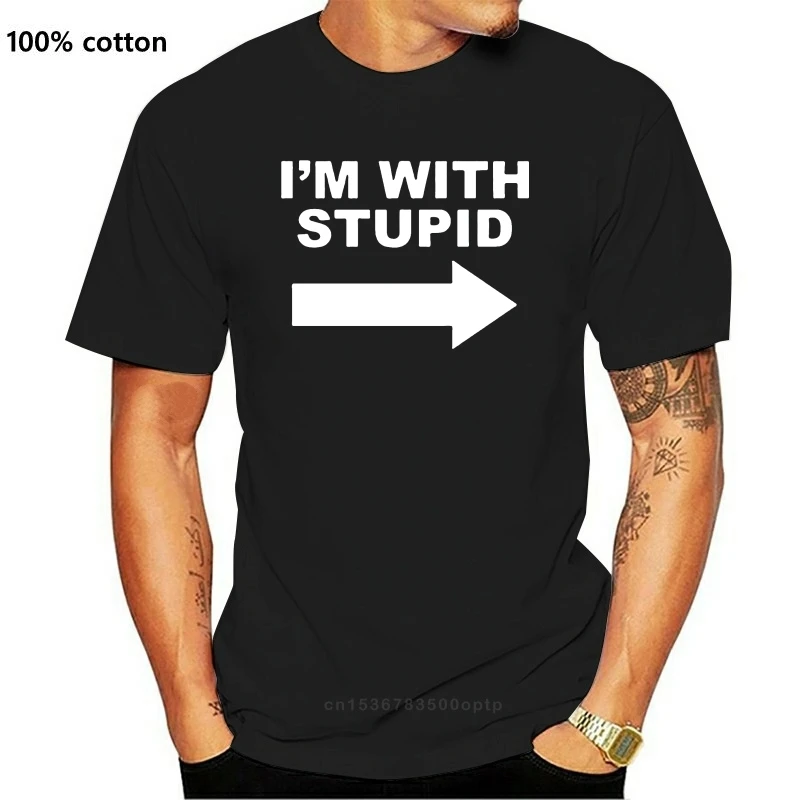 

IM WITH STUPID T shirt Printed Funny Joke Slogan Rude Present (STUPIDTSHIRT)