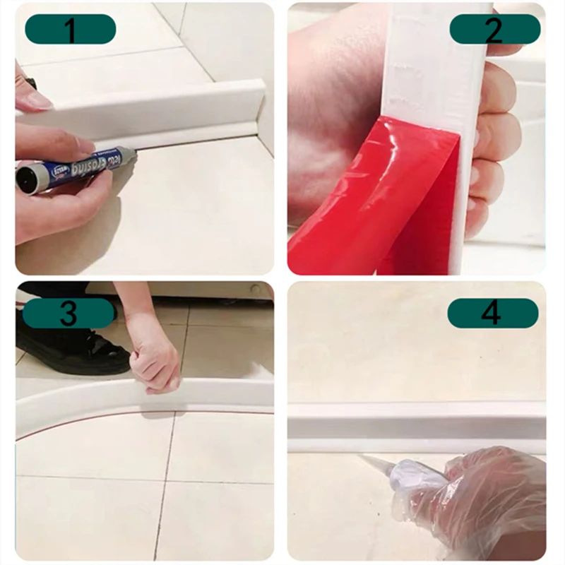 Силиконовая удерживающая воду полоска для ванной комнаты водный ограничитель
