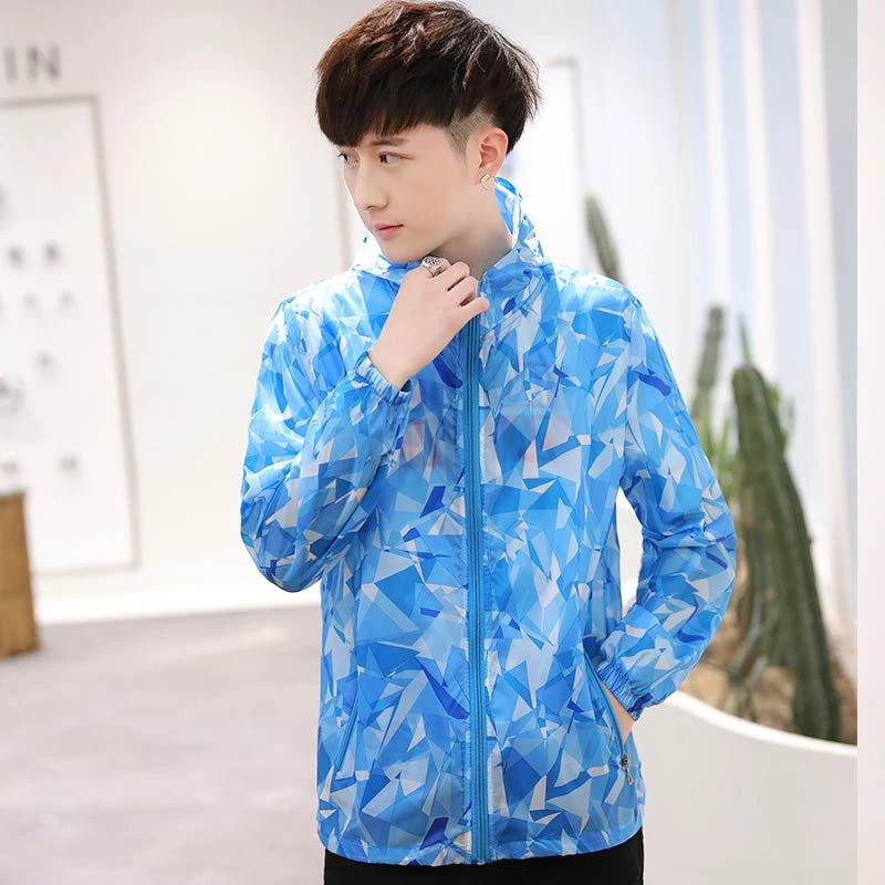 RUELK Summer Couple Ultra-Thin Quick-Drying Sun Protection Clothing Men's Long-Sleeved Jacket Outdoor Sports Skin S-3XL | Мужская