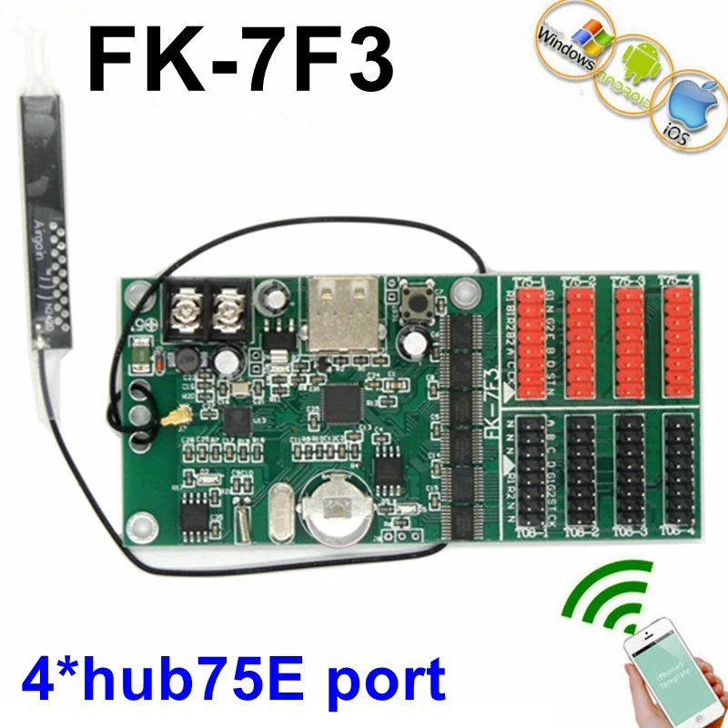 FK 7F3 wifi полноцветная светодиодная карта управления USB асинхронный Светодиодный